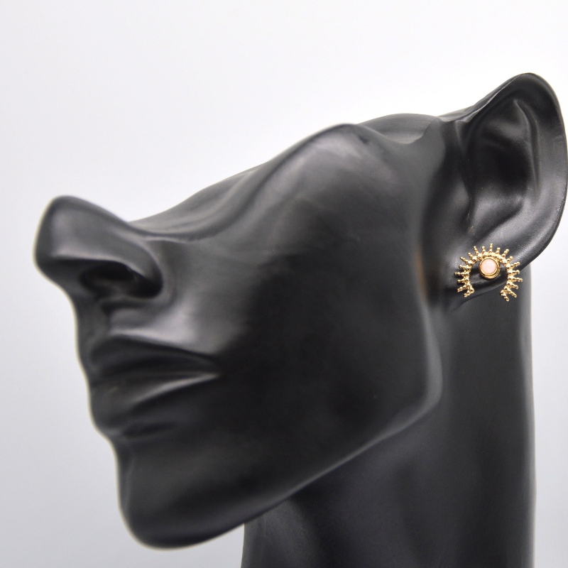 Kullatut akaattikorvakorut, ruostumattomasta teräksestä valmistetut kultaiset naisten korvakorut Kiina Ruifanbao -korujen jalostustehdas