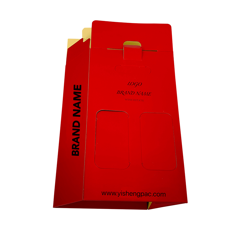 Punainen viinipakkauslaatikko kuljetusta varten