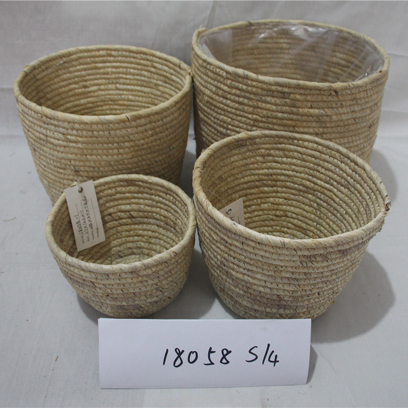 tukku Sea Grass kuivatut meriheinämateriaalituotteet kudotut Laundry Hamper -varastokori kahvalla