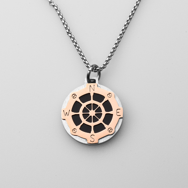 Italialaistyyliset ruostumattomasta teräksestä valmistetut korut peräsin tuuliankkuri riipus miesten kaulakoru Kiinassa