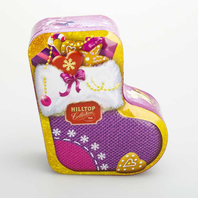 Räätälöity Xmas Sock Shape Tin Box DR0678A-01 144x132x55