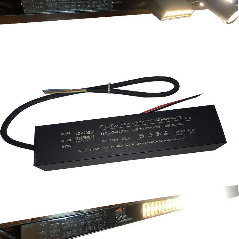 48V 200W Vedenkestävä LED-virransyöttö alhainen lämpötila ja vedenkestävä testaus.