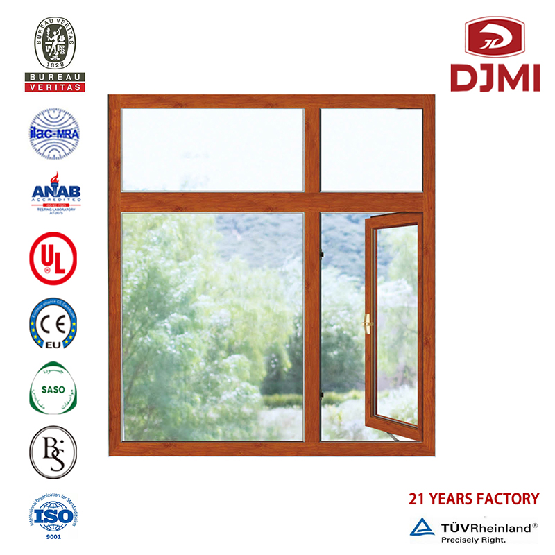 Casement Factory Lowest Price Window Customize 5Mm Tempered Chinese Casement Glass Aluminum Guangzhou Manufacturer Price Tilt Turn Windows Monifunktionaalinen Durable Swing Wood Color Casement Windows