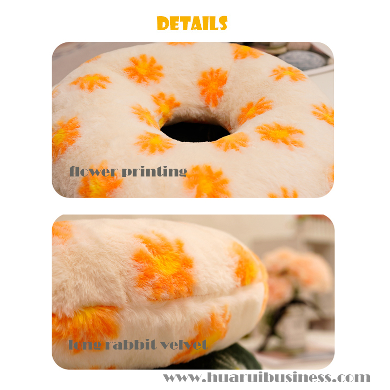 pieni päivänkakkara, painava kanin turkki samettinen donitsi tyyny/plush tyynylelu