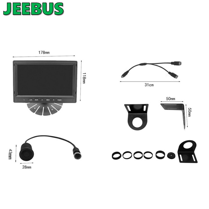 Ultrasonic Digital Visual Radar Parking Sensor Monitor System with Reverse Camera for Bus Coach