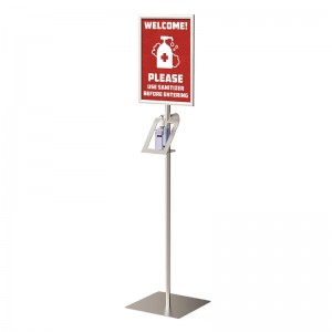 TMJ713 Lattian Standing Hand Sanitizer Displayer Stand with Holder Portable Hand Saniting Stand Display