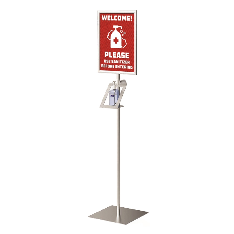 TMJ713 Lattian Standing Hand Sanitizer Displayer Stand with Holder Portable Hand Saniting Stand Display