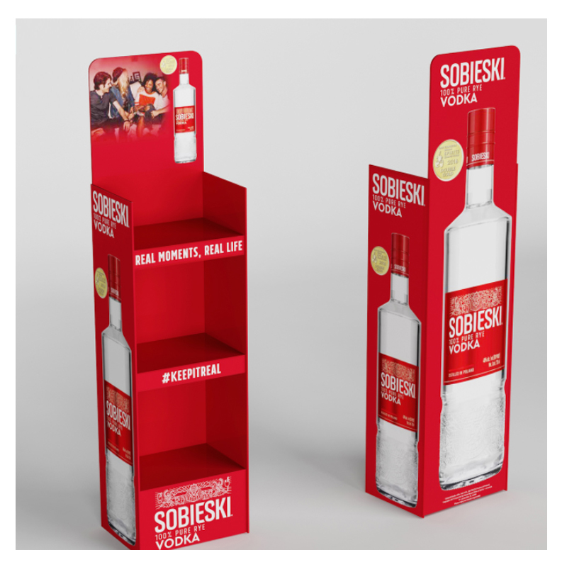 TMJ714 Valmistaja Muokkainen monikerroksinen muovihylly Supermarketti Maito Juomavälineiden näyttökaappi Kaupallisen Retail Display Rack