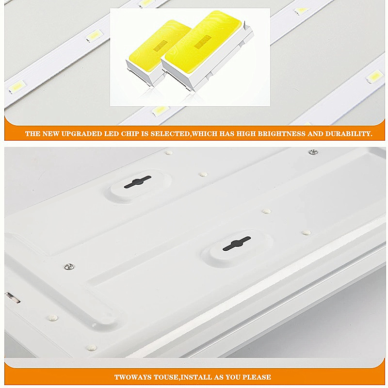 Linklable LED Wrapround Flushmount Light 4ft, LED Shop light for Garage - 500K, ETL ja Energy Star Certified, LED Linear Indoor Lights, LED Ceiling Light