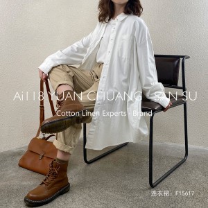 Rentoutunut muotoilu Minimalistiset tyyliset tavalliset tavalliset kiinteät värit Painetut värit puuvilla ja pellavanväriset ylikoulutetut 15617 Paidat