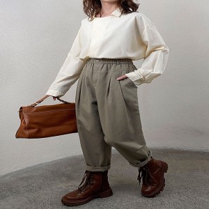 Löysä naisten\\\\ s Pants, jotka on räätälöity sopivaksi mihin tahansa tilanteeseen, kaikkein mukavin rento rento tyylinen puuvillaliina räätälöity tyylinen tyylinen ja löysä housu 11703