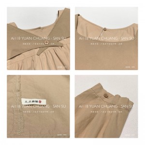 Löysä malli Minimalistinen tyylikäs rento yksivärinen painettu väri puuvilla ja pellava ylimitoitettu mittatilaus 19595 paitamekot