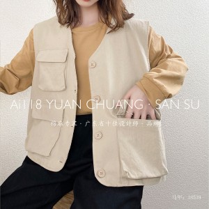 Rentoutunut muotoilu Minimalistiset tyyliset tavalliset liivit Kiinteän värinen puuvilla ja pellavanväriset erikoiskokoiset 18539 alustakit