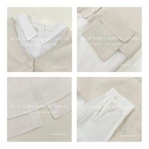 Rentoutunut muotoilu Minimalistinen tyylinen tavallisen tavallisen tavallisen tasaisen värin strippaus Ohitettu erikoistilaus 19550: löysä paita + Waistcoat