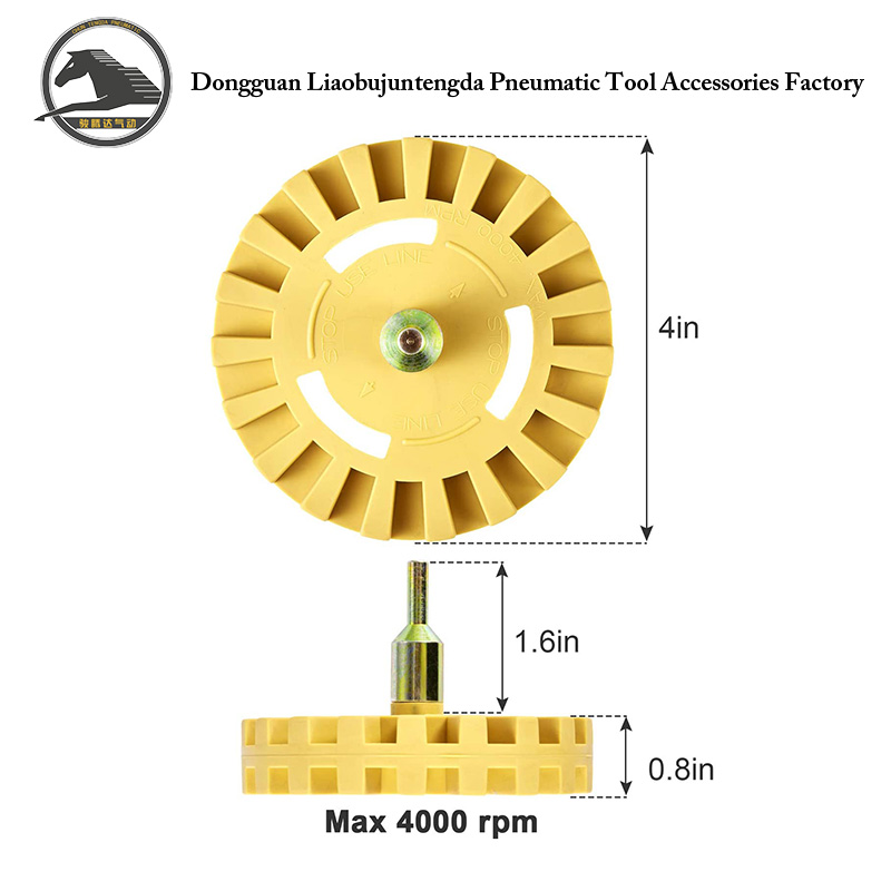 4 Inch Rubber Eraser Wheel Whizzy Wheel Vinyl dekal recover for poraus