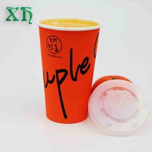 22oz kertakäyttöisiä kylmän juoman kuppia kannella