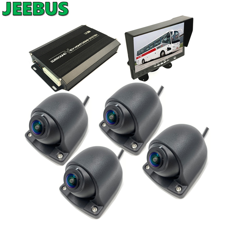 4Way Revser Monitoring 360 asteen 3D All Bird View -autokamerajärjestelmä HD DVR: llä