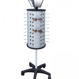 TMJ PP-572 Metallin lattia Pyörivät aurinkolasit Näytön Stand Floor Display Showcase