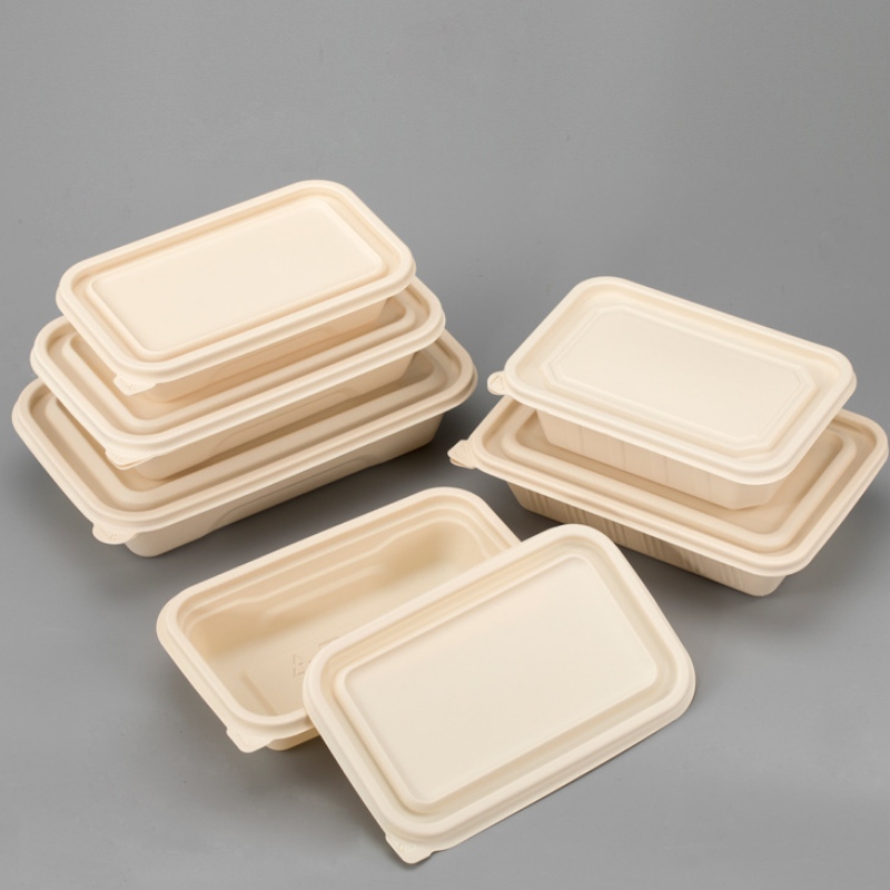 Ympäristöystävällinen BPA-vapaa kertakäyttöinen bento-lounasrasian takeaway-pakkauslaatikko biohajoava ruoka-astia