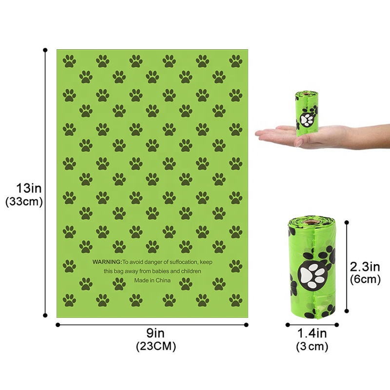 Maissijarkkelys Koostuva maissitärkkelys Lemmikkieläinten jätteet, biologisesti hajoavat koirakakkapussi, kertakäyttöinen Eco Friendly Dog Waste Bag
