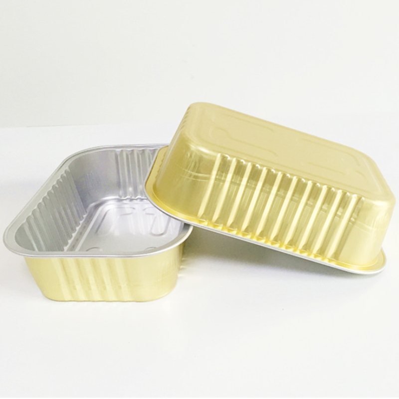 Lämmitettävä elintarvikepakkauslaatikko, kultainen lämmön säilyttäminen, lounasrasia, kierrätettävä takeaway-alumiinifolio-astia