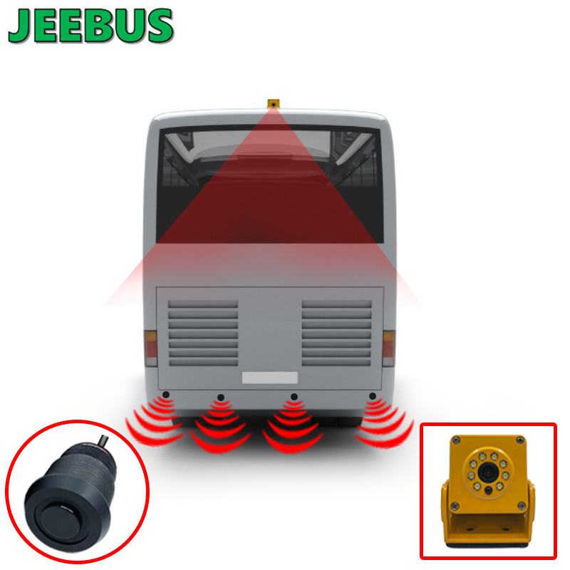 Ajoneuvon valmentaja Bus Parking Radar Sensor Monitor System HD 1080P Reverse Camera with 16 Sensors detection Blind Spot Vision Digital Nothing