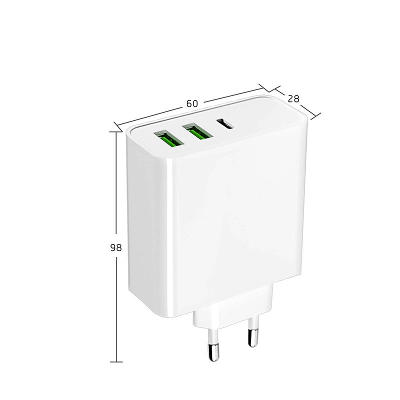 65 W PD USB Type C -virtalähteen moniporttinen seinälaturi