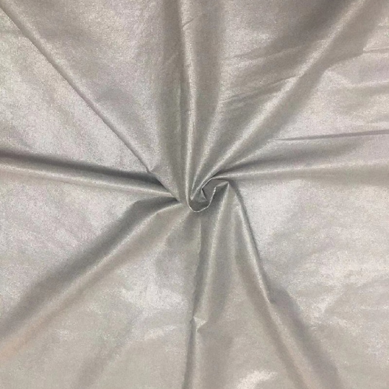 Hopeoitu kuitukangas Hopeanvärinen säteilyä kestävä kangas Hopeankuituinen suojakankaalla