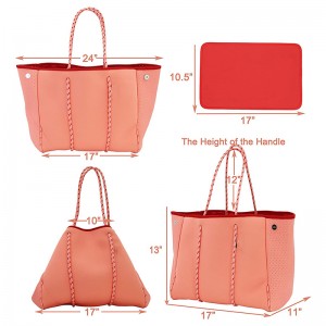 Mittatilaustyönä valmistettu vedenpitävä rei\'itettyneopreeni-rantakassineopreenipussilla