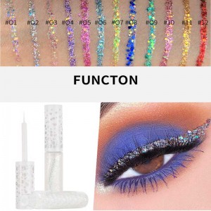 Värikäs kirkas flash-nestemäinen kosmetiikka pitkäikäinen glitter eyeliner