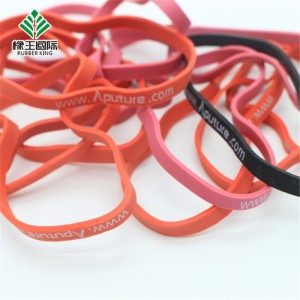 Valmistajat Mukautettu väri, korkea joustavuus, vedenpitävä ja kestävä painaminen Mainonta kuminauhat