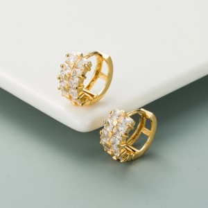 Ins Rainbow Series Eurooppalainen ja amerikkalainen persoonallisuus korvakorut kupari kullattu mikro-inlaid väri kaksinkertainen rivi zirkoni korvakorut hip-hop korvakorut