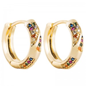 INS European ja Amerikan etninen tyyli Korvakorut Luova geometriset ontto korvakorutnaispuoliset kuparipinnoitetut real Gold mikro-inlaid Zircon korvakorut