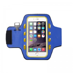 Ilmainennäyte voidaan räätälöidä käynnissä Urheilu LED-valo musta käsivarsien puhelin matkapuhelin laukku