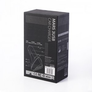 Tulostaminen PET-ikkuna Autolaturi USB-kaapeli laatikko Luxury musta USB pakkauslaatikot