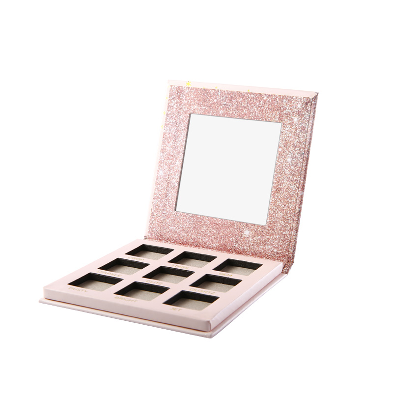Tukkukauppa Kauneus luomukset kimaltelevat vaaleanpunainen mukautettu meikki paletti yksityinen tarra makup eyeshadow paletti