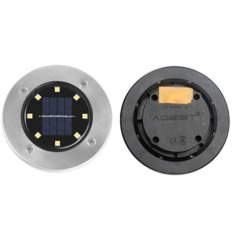 Vedenpitävä 8 LED IP65 Solar Powered Alueellinen puisto Lamppu Ulkoilu Pathway Puutarha LED aurinko maadoitus valot induktiolla