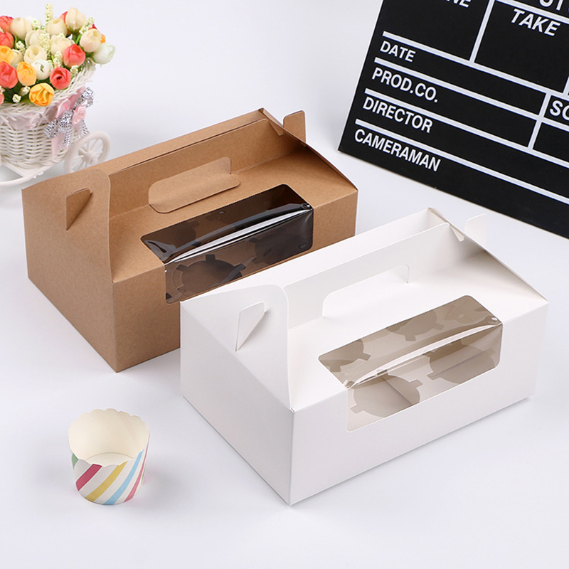 Fancy Cupcake Box 6 Container Cake Food Package