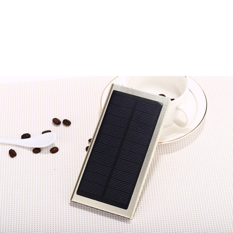 Räätälöi logo Ultra ohut kannettava ulkoinen akkulaturi Dual USB vedenpitävä aurinkopankki 20000mAh