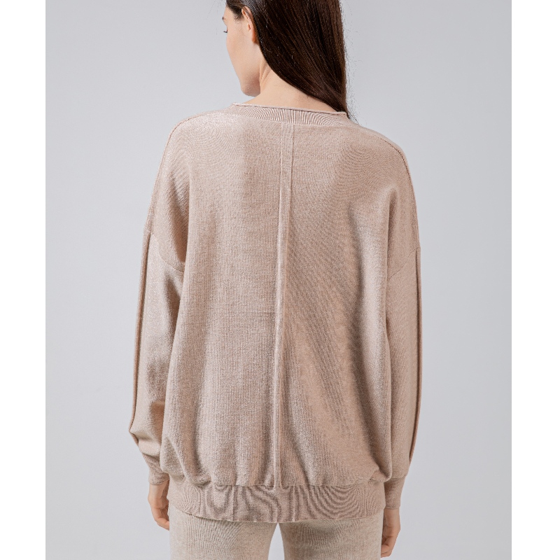 Muodikas trendi Casual Joker Foundation Knit Small U Collar Single Top 68035#