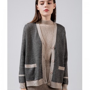 Muodikas trendi Casual Joker Weave hamppuneulo lyhyt takki 69012#