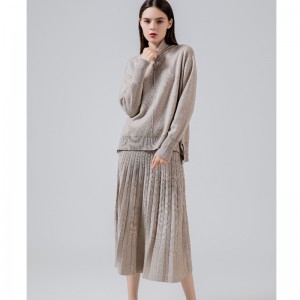 Muotitrendit Casual monipuolinen ilmaneulottu hame sarja kaksi kappaletta 69022#