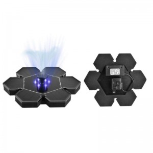 Solar Powered Outdoor Landscape Water Fountain Pump Kit, LED-valot/Solar-paneeli