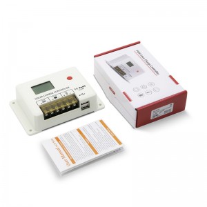 Uusi SRNE PWM 10A 20A 30A Solar-latausohjain 12V 24V Auto LCD-näyttö Dual USB 5V/2A-portti lyijyhappo-litiumparistolle