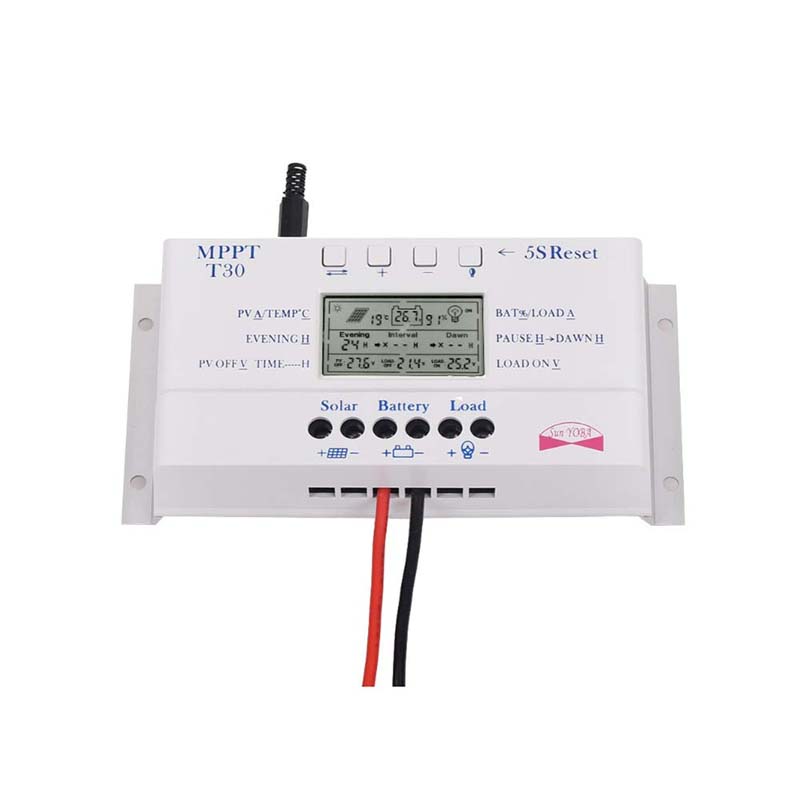 MPPT T30 30A Aurinko Latausohjain 5V USB-laturi 12V 24V Auto Solar Panel Akun LCD-näyttö laturin säädin