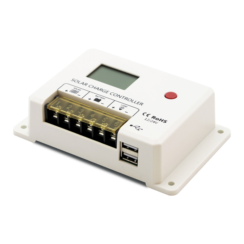 Uusi SRNE PWM 10A 20A 30A Solar-latausohjain 12V 24V Auto LCD-näyttö Dual USB 5V/2A-portti lyijyhappo-litiumparistolle
