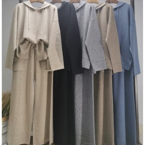 Muodikas rento yksinkertainen villa villapaita Kaksi kappaletta huppari 69056#