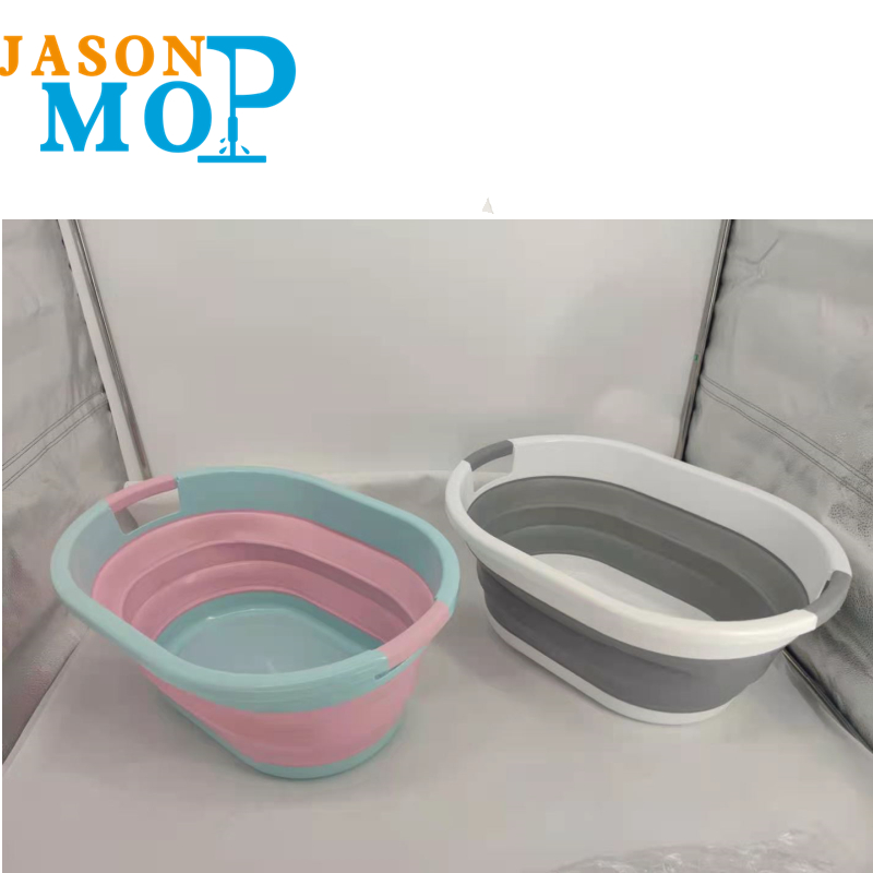 Jason taitettava silikageeli ämpäri kahva auton pesu kalastus ämpäri taitettava vesisäiliö ja tilaa säästävä mop ämpäri