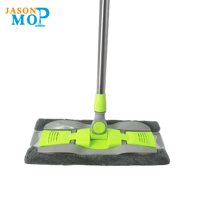 Jason korkealaatuinen alumiinimuotoinen mikrokuitulaite ruostumaton teräs sauva pidentynyt litteä MOP Floor Puhdistus