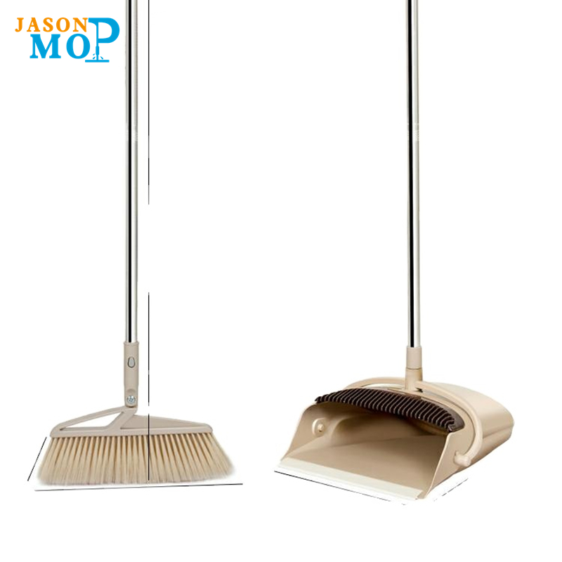 Muovimateriaali kotitalouksien puhdistus pitkä pölypöly luuta, luuta dustpan ja puristin